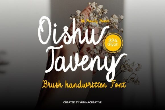 Oishu Taveny: A Brush Handwritten Font for Editorial Design